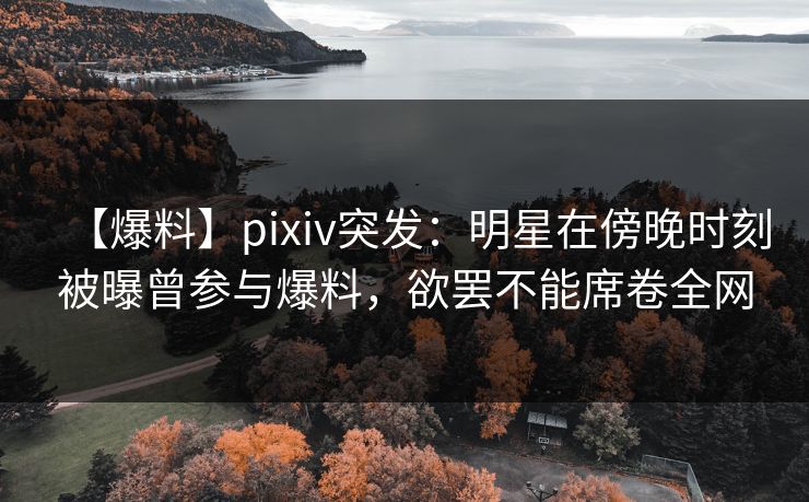 【爆料】pixiv突发：明星在傍晚时刻被曝曾参与爆料，欲罢不能席卷全网