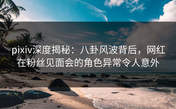 pixiv深度揭秘：八卦风波背后，网红在粉丝见面会的角色异常令人意外
