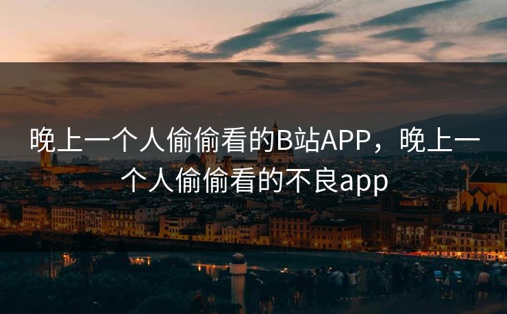 晚上一个人偷偷看的B站APP,晚上一个人偷偷看的不良app