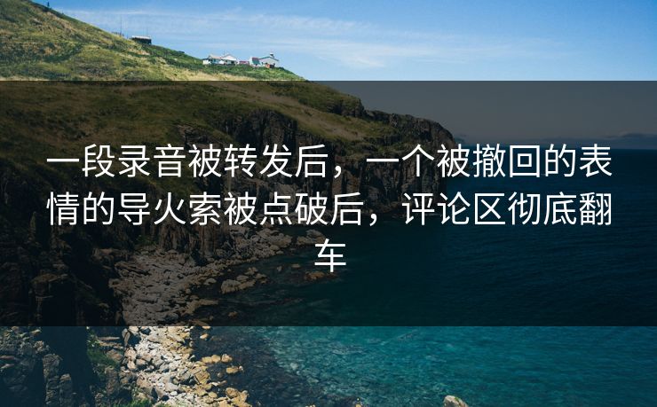 一段录音被转发后，一个被撤回的表情的导火索被点破后，评论区彻底翻车
